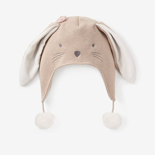 Brown Bunny Aviator Knit Baby Hat