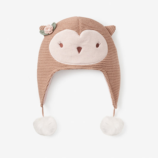 Owl Aviator Knit Baby Hat