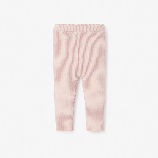 Pink Ribbed Knit Baby Legging